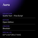Aura by Blackdot - design spec sheet 