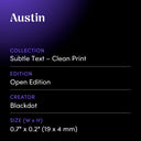 Austin by Blackdot - design spec sheet 