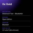 Be Bold by Blackdot - design spec sheet 