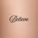 Believe by Blackdot - tattoo render on skin 