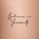 Believe in Yourself by Blackdot - tattoo render on skin 