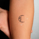 Crescent Moon by John Craig - tattoo dimensions 