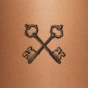 Crossed Keys by John Craig - tattoo render on skin 