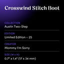 Crosswind Stitch Boot by Mommy I'm Sorry - design spec sheet 