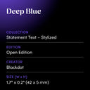Deep Blue by Blackdot - design spec sheet 