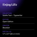 Enjoy Life by Blackdot - design spec sheet 