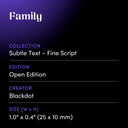 Family by Blackdot - design spec sheet 