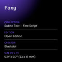 Foxy by Blackdot - design spec sheet 