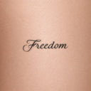 Freedom by Blackdot - tattoo render on skin 