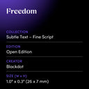 Freedom by Blackdot - design spec sheet 