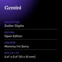Gemini by Mommy I'm Sorry - design spec sheet 