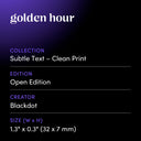 golden hour by Blackdot - design spec sheet 