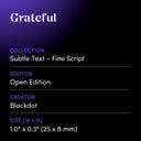 Grateful by Blackdot - design spec sheet 