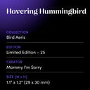 Hovering Hummingbird by Mommy I'm Sorry - design spec sheet 