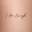 I Am Enough by Blackdot - tattoo render on skin 