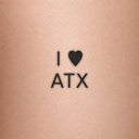I Love ATX by Blackdot - tattoo render on skin 