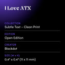 I Love ATX by Blackdot - design spec sheet 