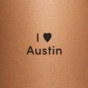 I Love Austin by Blackdot - tattoo render on skin 