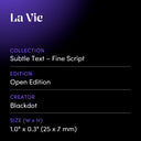La Vie by Blackdot - design spec sheet 