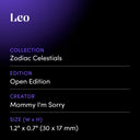 Leo by Mommy I'm Sorry - design spec sheet 
