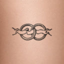 Linked Rings by John Craig - tattoo render on skin 