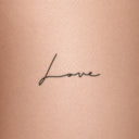 Love by Blackdot - tattoo render on skin 