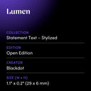Lumen by Blackdot - design spec sheet 