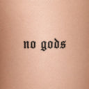 no gods by Blackdot - tattoo render on skin 