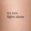 no one fights alone by Blackdot - tattoo render on skin 