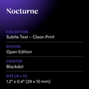 Nocturne by Blackdot - design spec sheet 