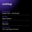 nothing by Blackdot - design spec sheet 