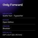 Only Forward by Blackdot - design spec sheet 