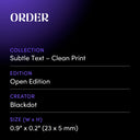 ORDER by Blackdot - design spec sheet 
