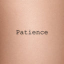 Patience by Blackdot - tattoo render on skin 