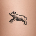 Pig by John Craig - tattoo render on skin 
