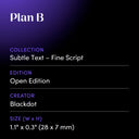 Plan B by Blackdot - design spec sheet 