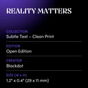 REALITY MATTERS by Blackdot - design spec sheet 