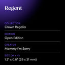 Regent by Mommy I'm Sorry - design spec sheet 