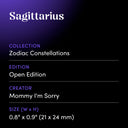 Sagittarius by Mommy I'm Sorry - design spec sheet 