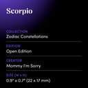 Scorpio by Mommy I'm Sorry - design spec sheet 