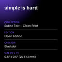 simple is hard by Blackdot - design spec sheet 