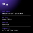 Slay by Blackdot - design spec sheet 