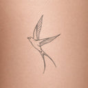 Soaring Swallow by Mommy I'm Sorry - tattoo render on skin 