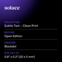 solace by Blackdot - design spec sheet 