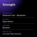 Strength by Blackdot - design spec sheet 
