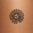 Sun Face by John Craig - tattoo render on skin 