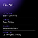 Taurus by Mommy I'm Sorry - design spec sheet 