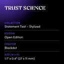 TRUST SCIENCE by Blackdot - design spec sheet 