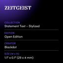 ZEITGEIST by Blackdot - design spec sheet 